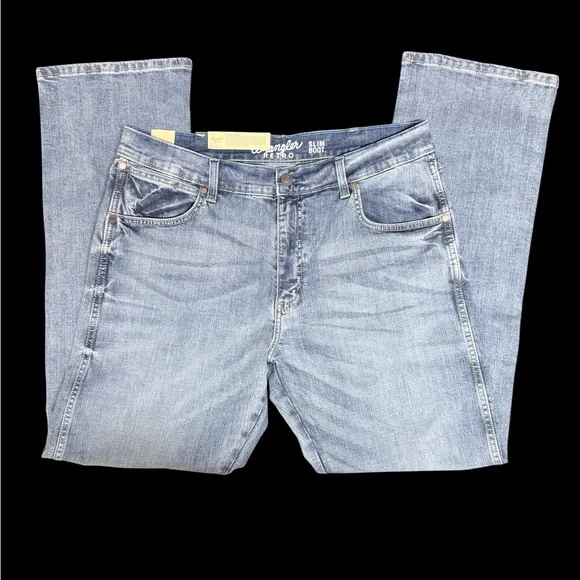 NWT Wrangler Retro Men's 36x34 Slim Bootcut Jeans - Picture 2 of 11